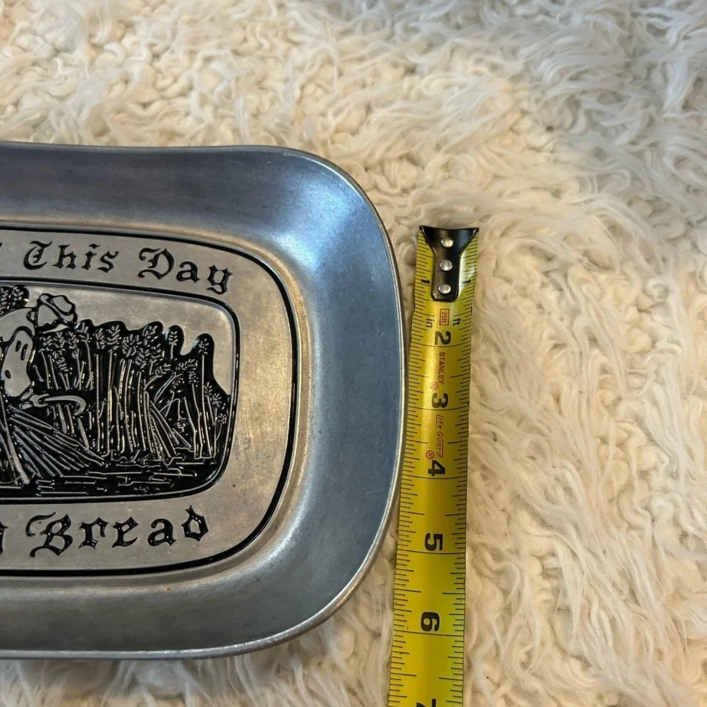 50%offW❤️ Wilton Armetale Pewter Tray GIVE US THIS DAY OUR DAILY BREAD p03
